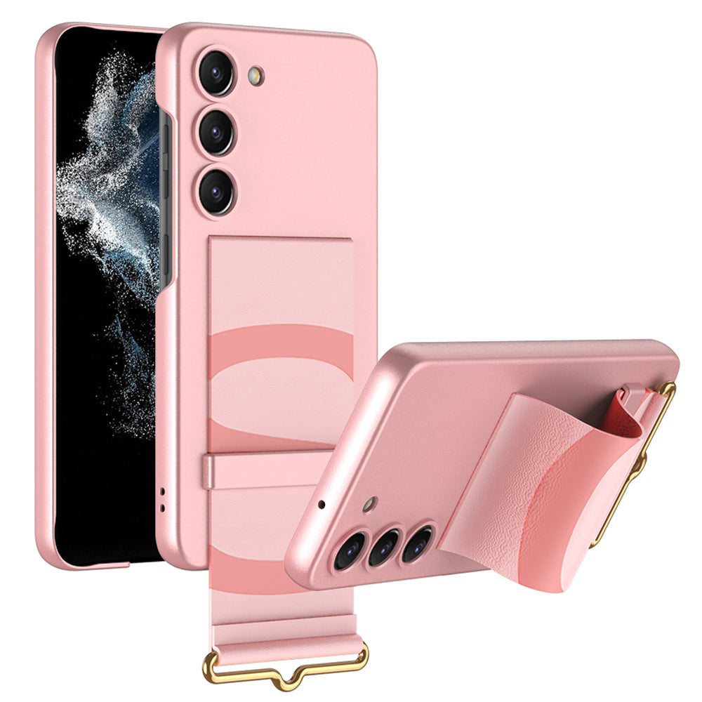 GKK til Samsung Galaxy S23 Håndbånd Kickstand Beskyttelsescover PU læderbelagt pc-telefontaske GKK til Samsung Galaxy S23 Håndbånd Kickstand Beskyttelsescover PU læderbelagt pc-telefontaske